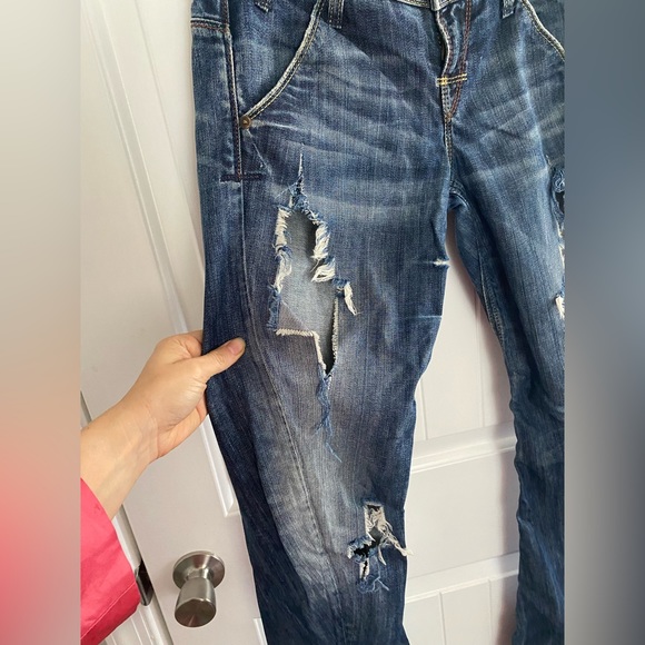 Guess Jeans low rise distressed jeans, blue, size 29 - Picture 7 of 10